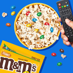 M&M's Peanut Milk Chocolate Candy, Family Size - 18.08 oz Bulk Bag