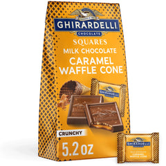 GHIRARDELLI Milk Chocolate Candy SQUARES with Caramel Waffle Cone Fill