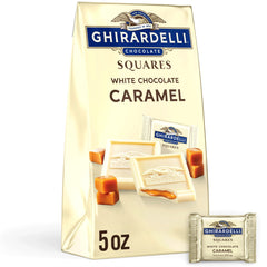 GHIRARDELLI White Chocolate Candy SQUARES with Caramel Filling, 5 oz B