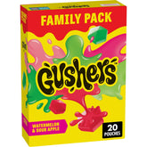 Gushers Fruit Flavored Snacks, Halloween, Watermelon and Sour Apple Flavor, 20 Count, 16 oz