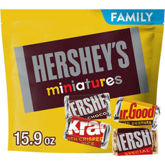 Hershey's Miniatures Assorted Chocolate Candy Family Pack, 15.9 oz