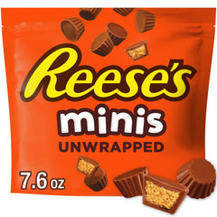 Reese's Minis Milk Chocolate Unwrapped Peanut Butter Cups Candy, Bag 7
