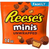 Reese's Minis Unwrapped Chocolate Peanut Butter Creme Cups Candy, Fami