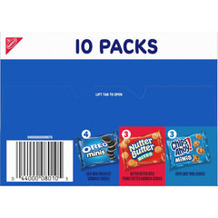 Nabisco Cookies Variety Pack, OREO Minis, Nutter Butter Bites, & CHIPS AHOY! Minis,10 Snack Packs