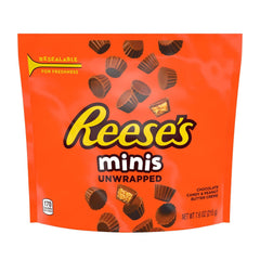 Reese's Minis Milk Chocolate Unwrapped Peanut Butter Cups Candy, Bag 7