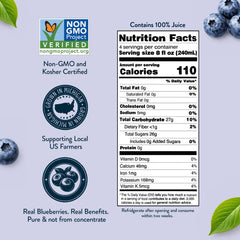 Antioxidant Solutions 100% Blueberry Juice Not from Concentrate, 32 fl