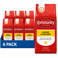 (6 pack) Community® Coffee - Coffee & Chicory Medium-Dark Roast 12 oz Ground Coffee