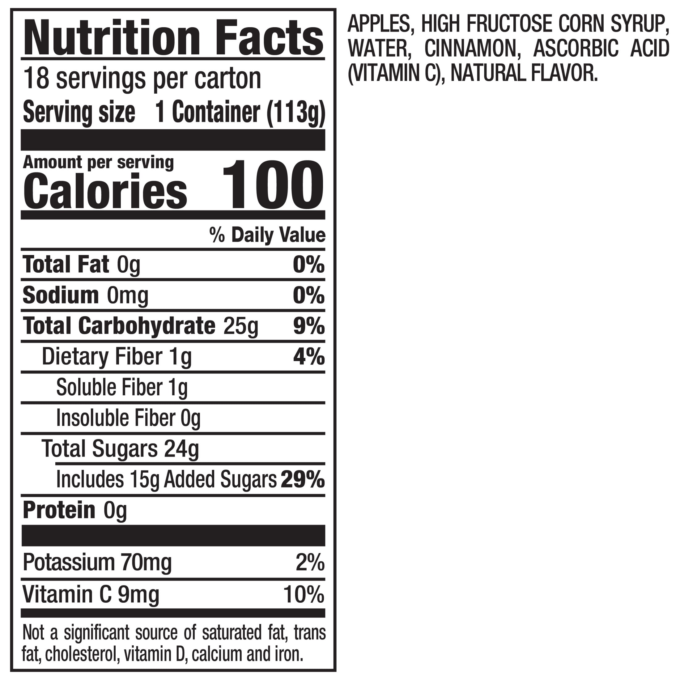 Mott's Cinnamon Applesauce, 4 Ounce Cups, 18 Count