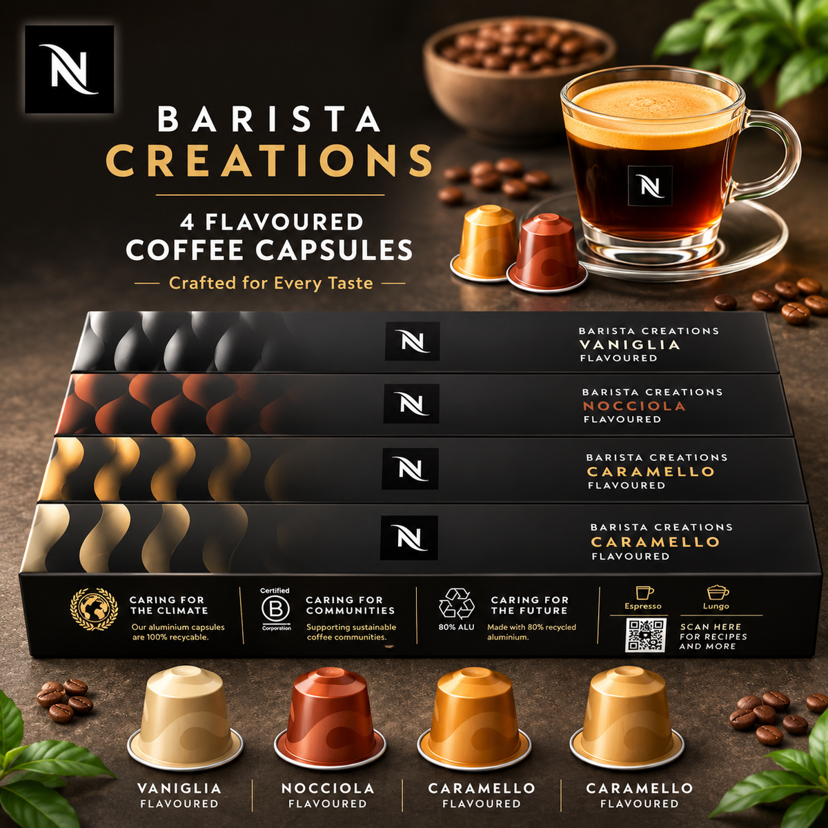 Nespresso Capsules Original, Flavor Variety Pack Espresso Coffee, 40-Count Coffee Pods, Brews 3.7 fl. oz.