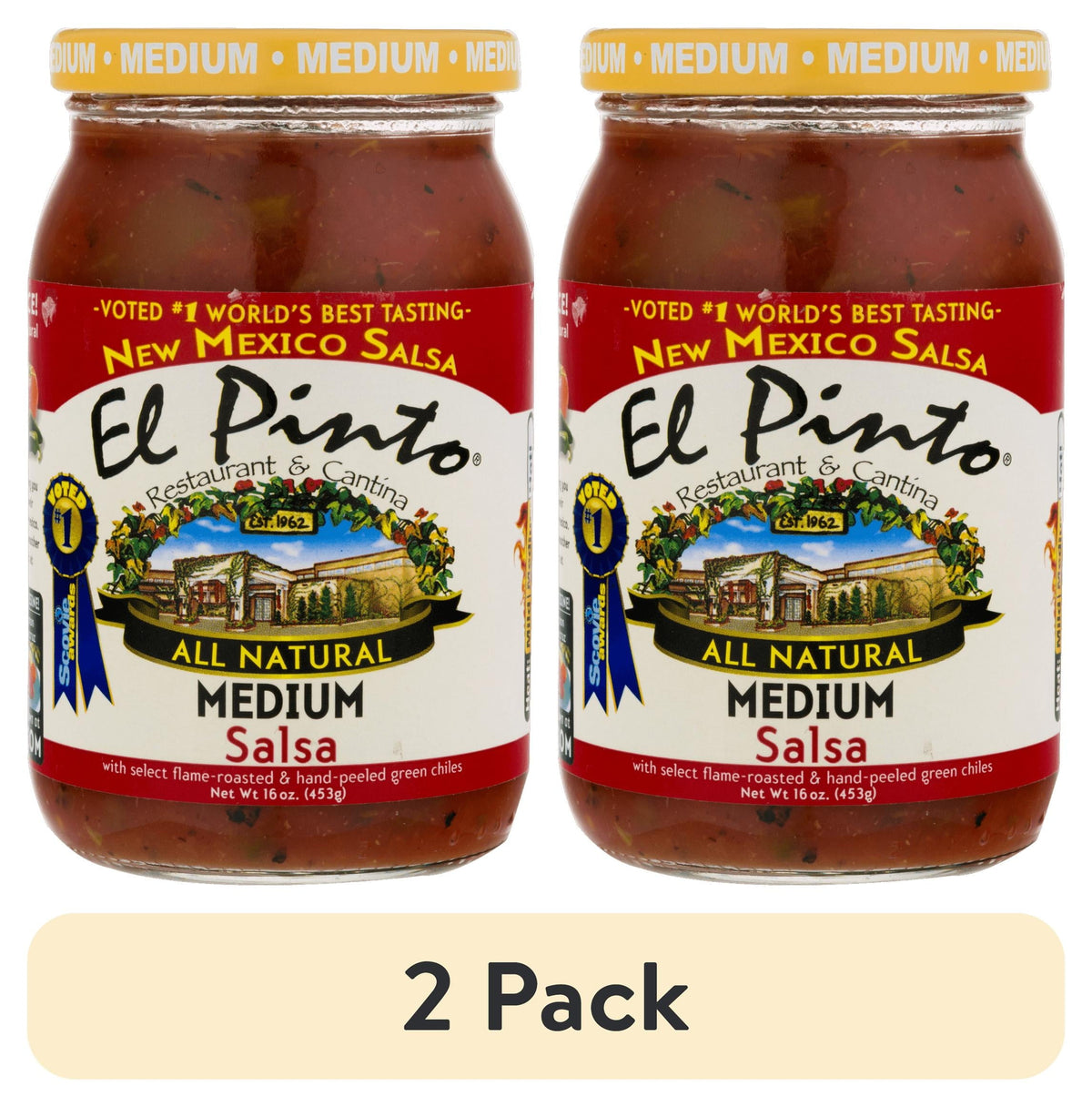 (2 Pack) El Pinto Medium Salsa, Authentic New Mexico Flavor