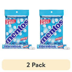 Mentos Peppermint Chewy Mint Candy Roll, 1.32 oz (2 pack)