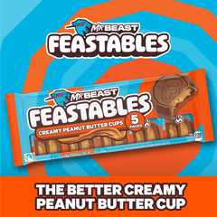 Feastables MrBeast Chocolate Peanut Butter Cups, 1.41 oz (40g), 5 Coun