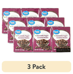 Great Value Chocolate Flavored Cocoa Yogurt Raisins, 1 oz, 6 (3 pack)