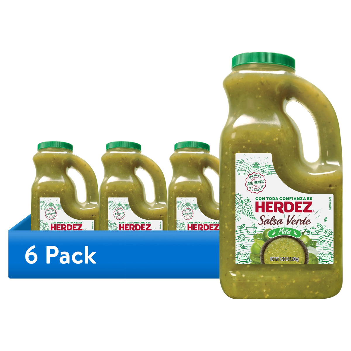 HERDEZ Salsa Verde Mild, Tortilla Chip Dip, Shelf Stable, Large 68 oz