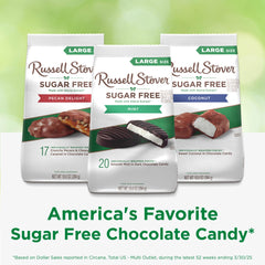 RUSSELL STOVER Sugar Free Dark Chocolate Mint Candy, 10 oz. bag