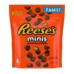 Reese's Minis Unwrapped Chocolate Peanut Butter Creme Cups Candy, Fami