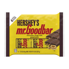 Hershey's Mr. Goodbar Chocolate with Peanuts Candy, Bars 1.75 oz, 6 Co