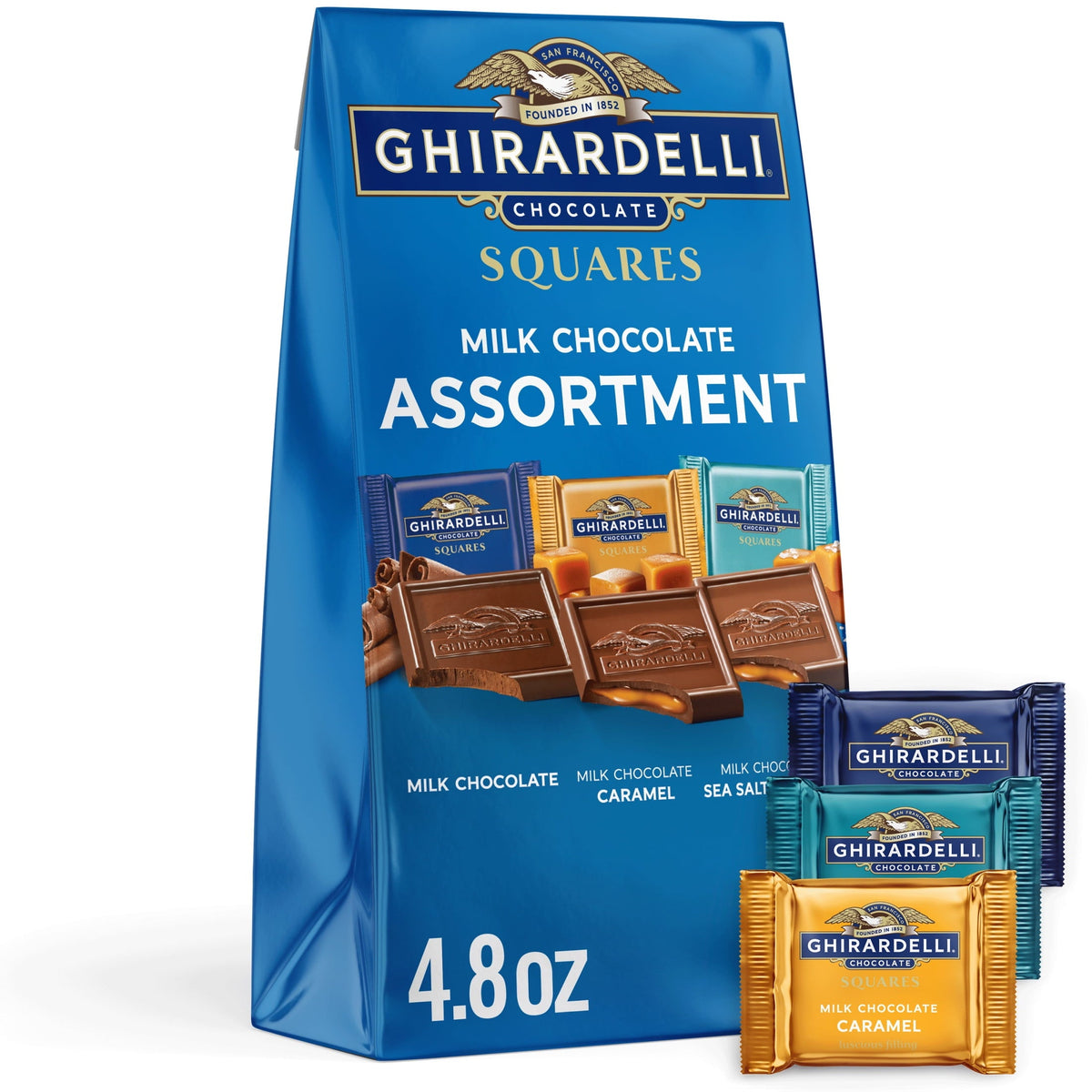 GHIRARDELLI Milk Chocolate Candy SQUARES Assortment, 4.8 oz Bag