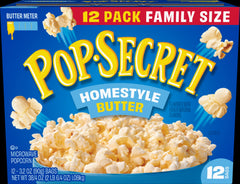 Pop Secret Microwave Popcorn, Homestyle Butter Flavor, 3.2 oz Sharing