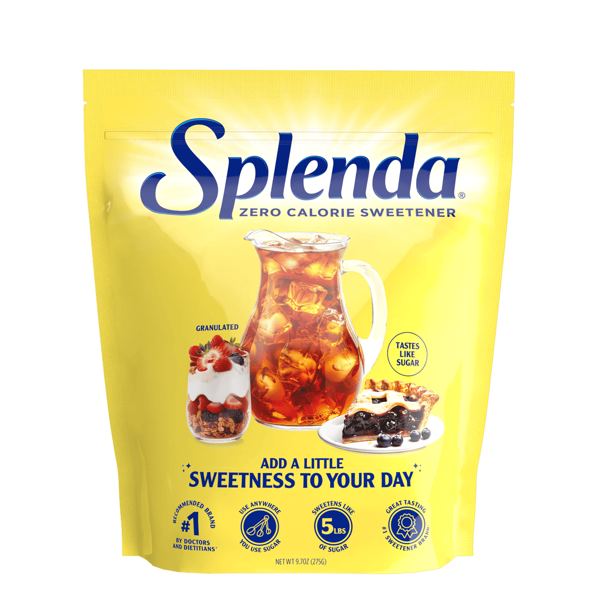Splenda Zero Calorie Sweetener, Granulated Sugar Substitute, 9.7 oz Pl