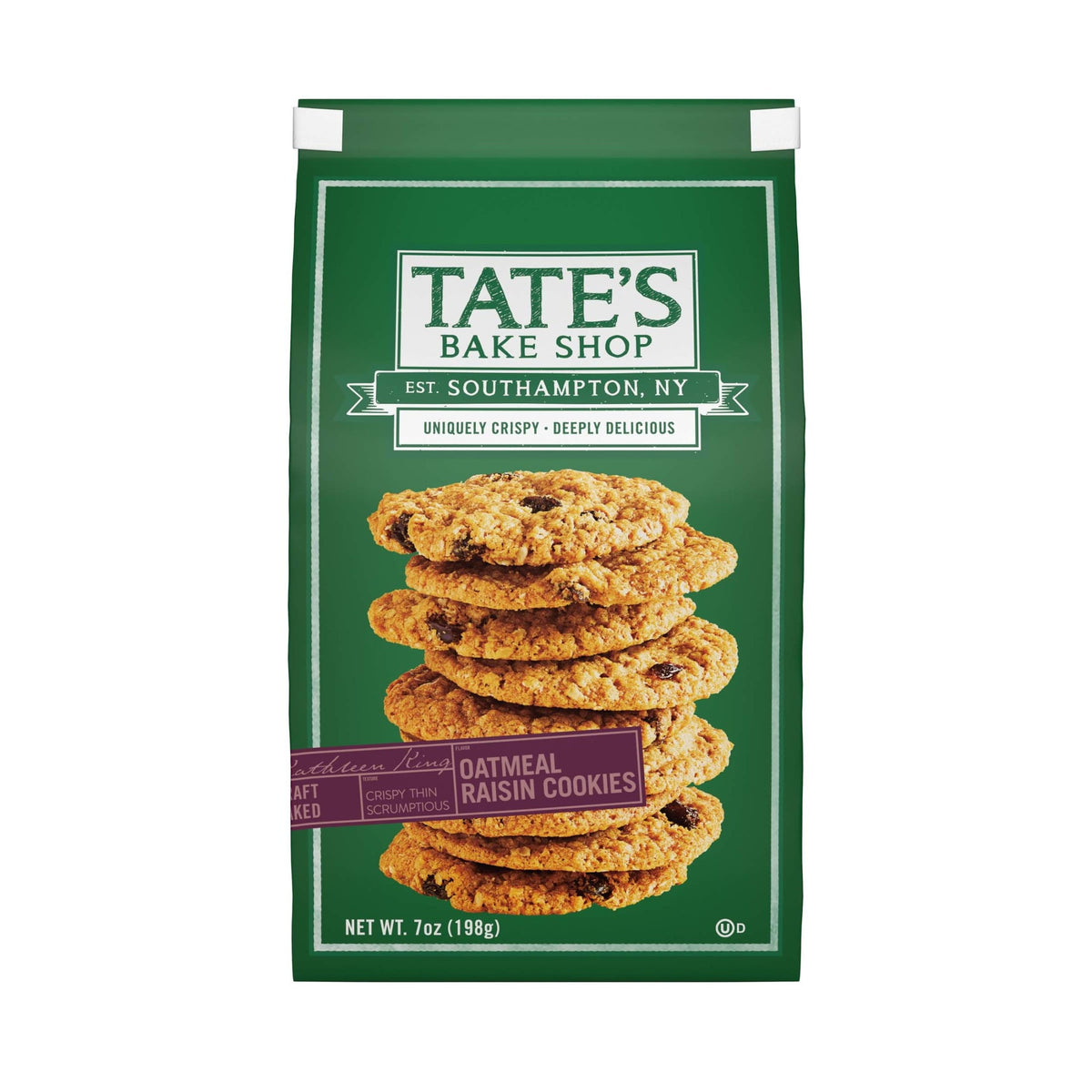 (4 Pack) Tate's Bake Shop Oatmeal Raisin Cookies