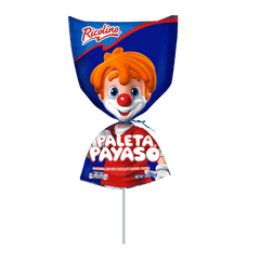 Ricolino Paleta Payaso Chocolate Marshmallow Lollipop, 10 Count Box